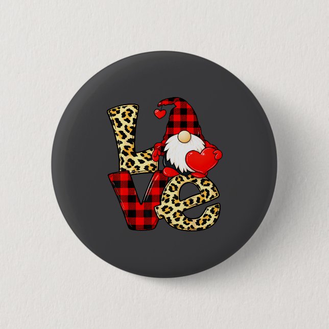 Gnome Love Valentine Gnomes Valentines Day Men Wom Button (Vorderseite)