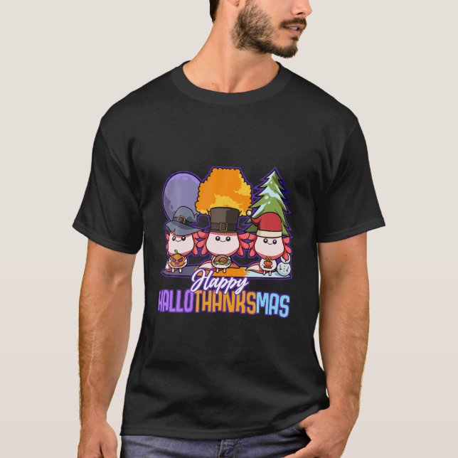 Gnome Lover Minimalistischer Weihnachtssaal Ernted T-Shirt (Vorderseite)