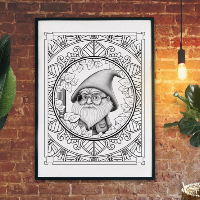 Gnome Mandala Adult Coloring Poster (Von Creator hochgeladen)