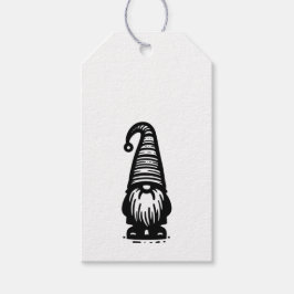 Gnome Merry Christmas Black & White Cute Doodle Geschenkanhänger