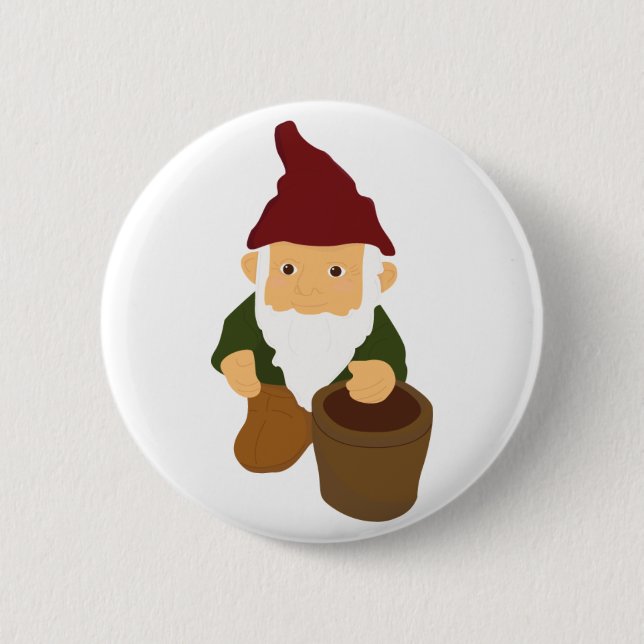 Gnome mit Eimer Button (Vorderseite)