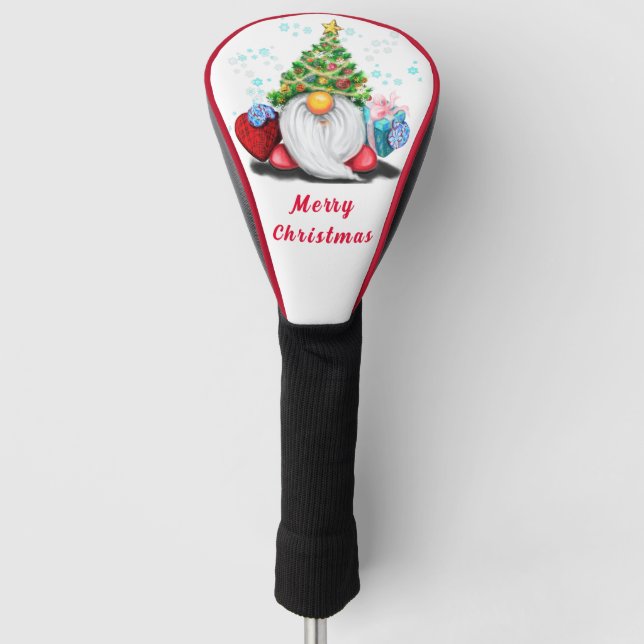 Gnome mit Geschenk Christmas Golf Head Cover Golf Headcover (Vorderseite)