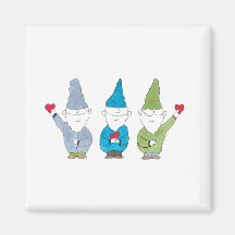 Gnome mit Herzen Magnet
