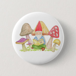 Gnome mit Mushroom-Schaltfläche Buchen Button