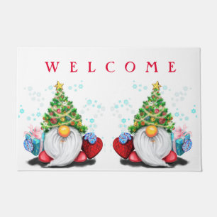 Gnome mit Weihnachtsbaumhut und -geschenk - Willko Fußmatte