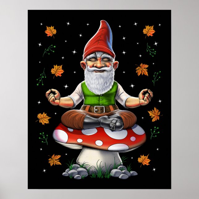 Gnome Mushroom-Meditation Poster (Vorne)