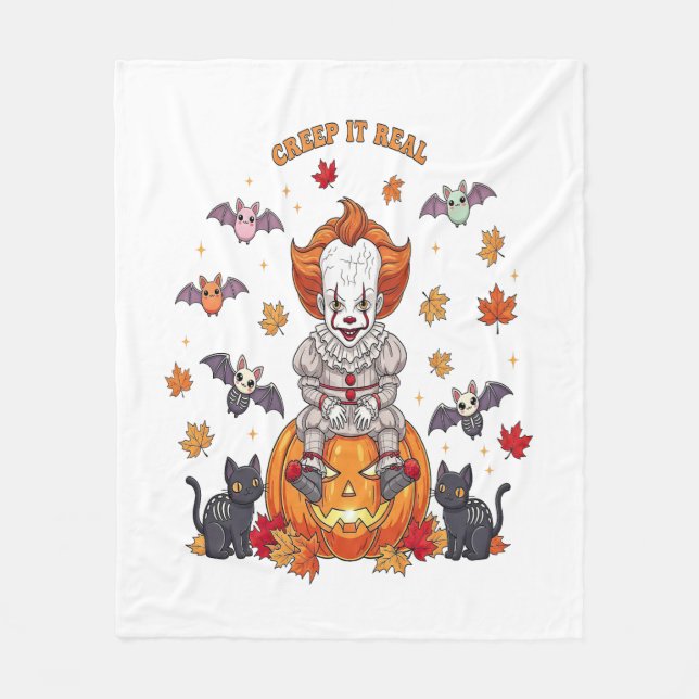 Gnome Niedlich Pumpkin Halloween Fleecedecke (Vorderseite)