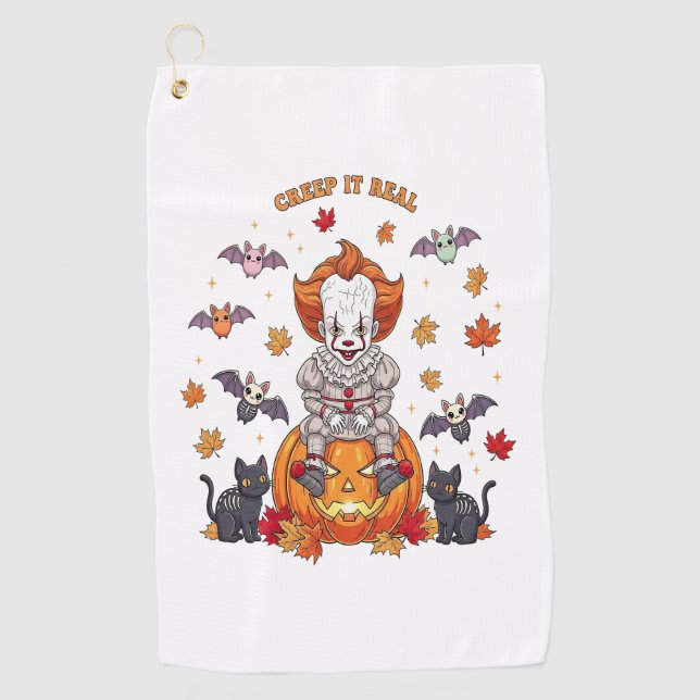 Gnome Niedlich Pumpkin Halloween Golfhandtuch (Vorderseite)