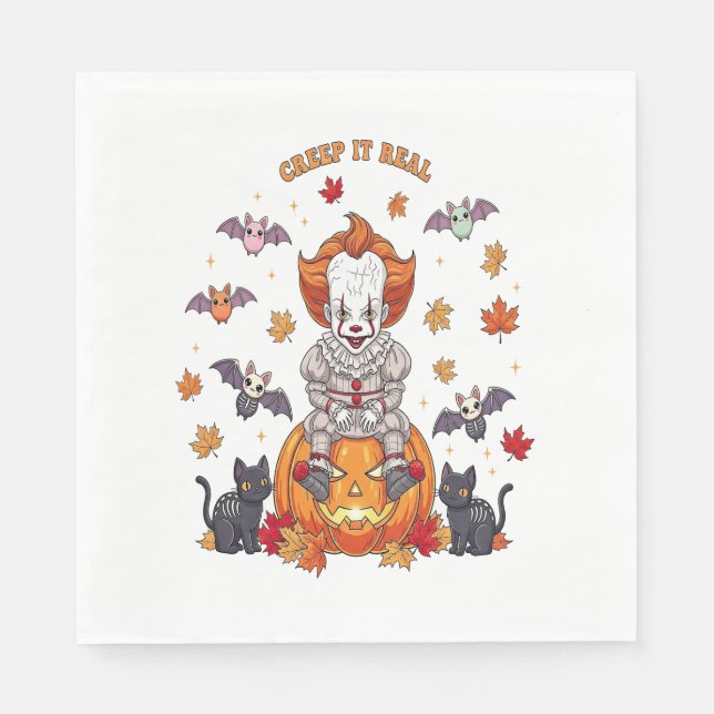 Gnome Niedlich Pumpkin Halloween Serviette (Vorderseite)