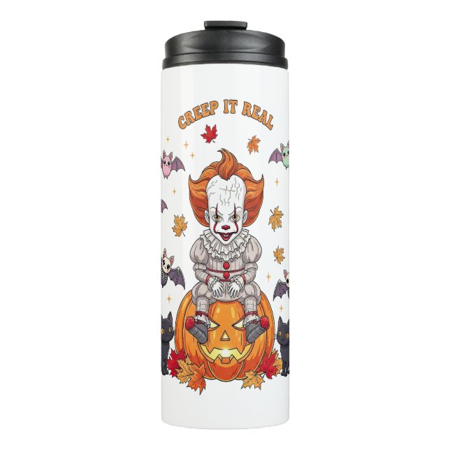 Gnome Niedlich Pumpkin Halloween Thermosbecher (Vorderseite)