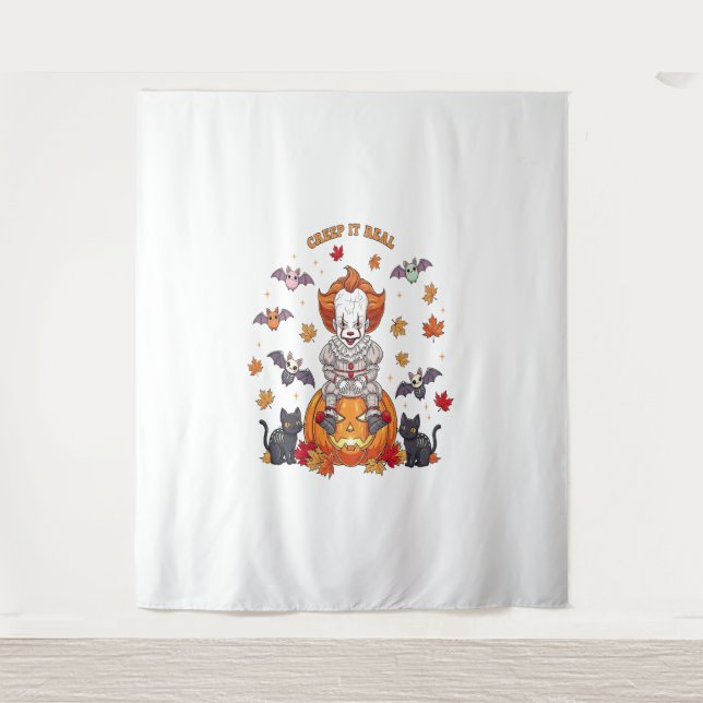 Gnome Niedlich Pumpkin Halloween Wandteppich (Vorderseite)