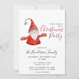Gnome Niedliche Weihnachtsfeiertage Party Einladung