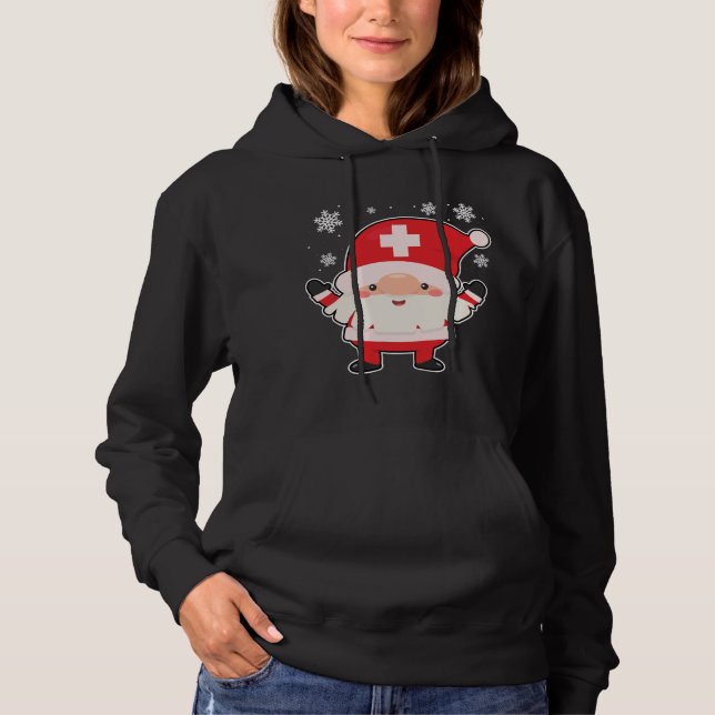 Gnome Nurse Santa Christmas Niedlich RN LPN Kranke Hoodie (Vorderseite)