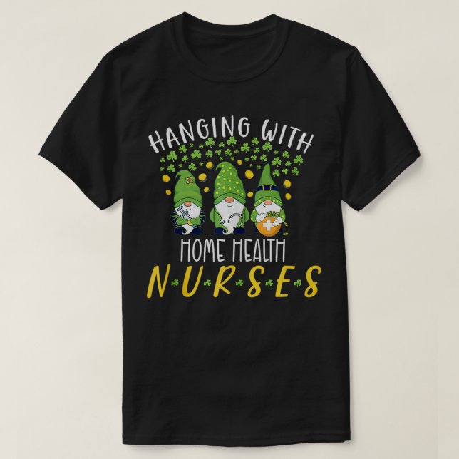 Gnome Nurses Saint Pattys Home Health Nurse St Pat T-Shirt (Design vorne)