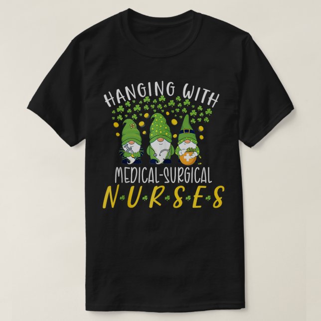 Gnome Nurses Saint Pattys Med Surg Nurse St Patric T-Shirt (Design vorne)