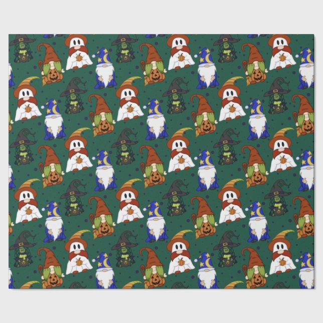 Gnome-o-Ween (Mittel) Geschenkpapier (Saum)