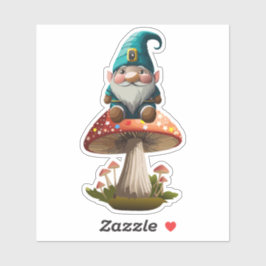 Gnome oben auf der Pilzaufkleber Aufkleber