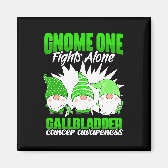 Gnome One Fights allein - Bile Duct Cancer Gallbla Magnet (Vorne)