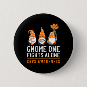 Gnome One Fights Allein Rsd Crps Awareness Orange Button