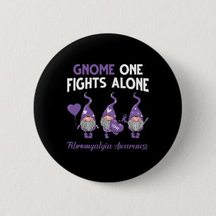 Gnome One Fights Allone Fibromyalgie Awareness Mon Button
