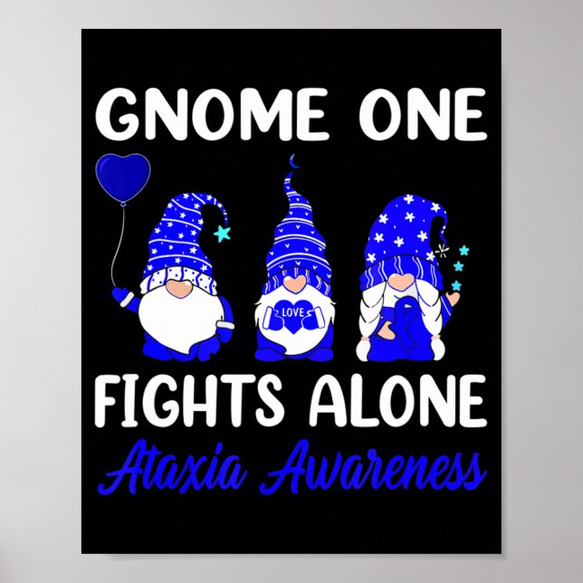 Gnome One Fights Alone Blue Ribbon Ataxii Ausblick Poster (Vorne)