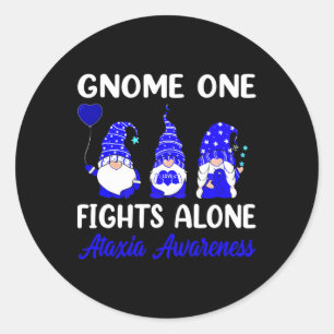 Gnome One Fights Alone Blue Ribbon Ataxii Ausblick Runder Aufkleber