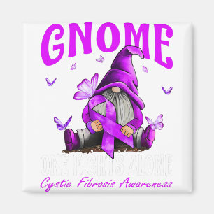 Gnome One Fights Alone Cystic Fibrosis Awareness Magnet