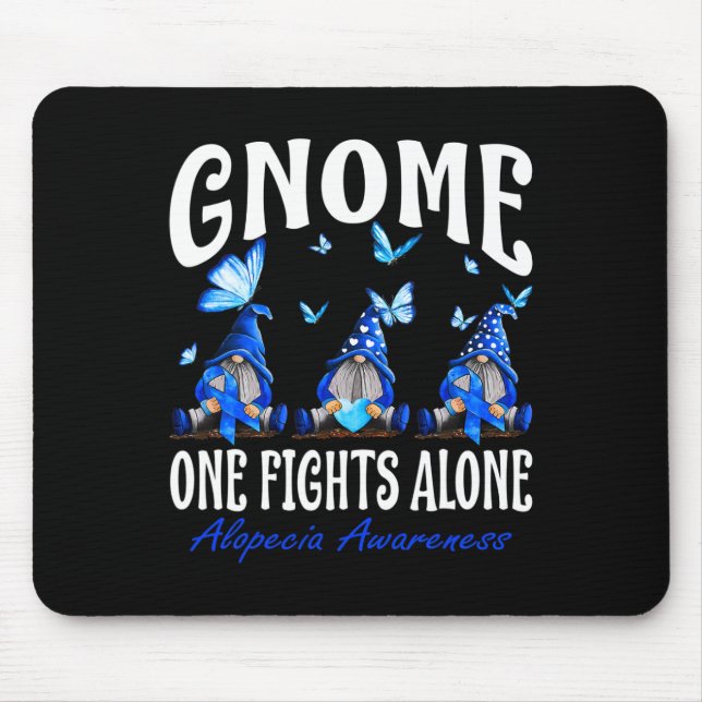 Gnome One kämpft allein Alopezie Bewusstsein 1 Mousepad (Vorne)
