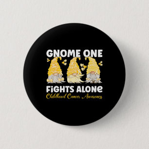Gnome One kämpft allein Gold Kindheitskrebs-Bewuss Button
