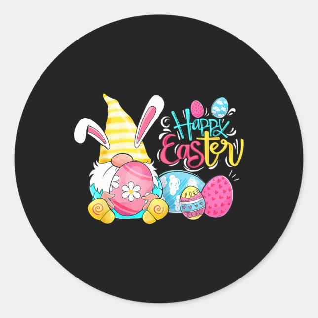 Gnome Ostereier Hunt Gnomes Bunny Happy Oaster Da Runder Aufkleber (Vorderseite)