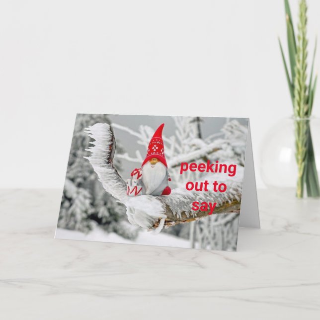 GNOME PEEKING HERAUS, UM IHNEN EINEN *GLÜCKLICHEN* KARTE (Vorderseite)