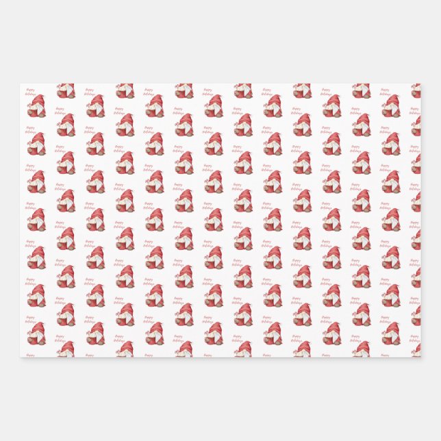 Gnome Peppermint Cocoa Geschenkpapier Set (Vorderseite)