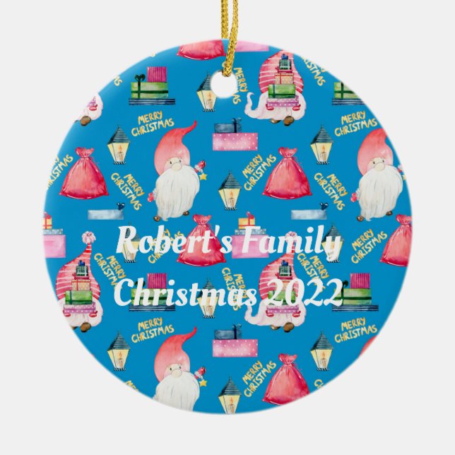 Gnome Personalisiert Keramik Ornament (Vorne)