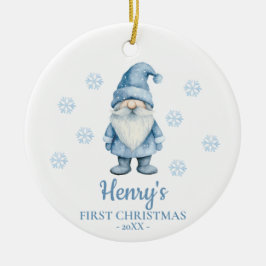 Gnome Personalisiertes erstes Weihnachten des Baby Keramik Ornament