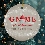 Gnome Place like Zuhause Christmas Keramik Ornament<br><div class="desc">Erinnerungen mit unserem "Gnome Place Like Zuhause" Keramik-Foto-Ornament,  eine herzliche Ergänzung zu Ihrer Weihnachtsdekoration! Personalisieren Sie dieses benutzerdefinierte Design mit Ihrem eigenen Text und Foto.</div>