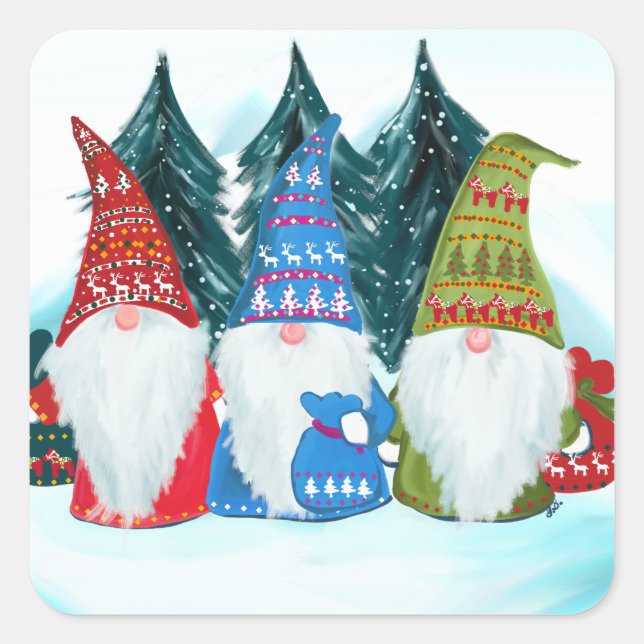 Gnome Quadratischer Aufkleber (Vorderseite)
