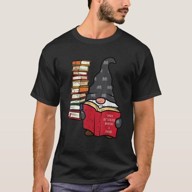 Gnome Read Reading Book Librarian Across America W T-Shirt (Vorderseite)