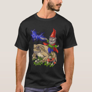 Gnome Riding Bufo Alvarius Toad 5 Meo Dmt Psycheo T-Shirt