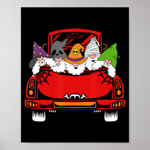 Gnome Riding Car Lazy Halloween Kostüm Ghost Witc Poster