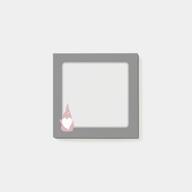 Gnome - Rosa Post-it Klebezettel (Vorderseite)