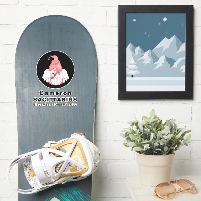 Gnome Sagittarius Astrologie Sign Angel 8" Vinyl Aufkleber (Snowboard)