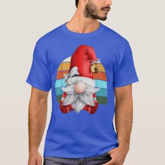 Gnome Santa Christmas Tree Lights Xmas Teens T-Shi T-Shirt