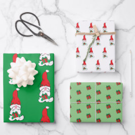 Gnome Santa Geschenkpapier Set