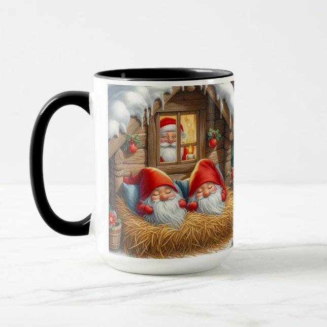 Gnome Sees Schlafen Weihnachtskaffee Tasse (Links)