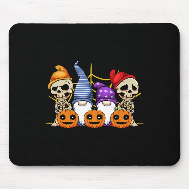 Gnome Skeleton Lazy Halloween Kostüm Niedlich Pump Mousepad (Vorne)
