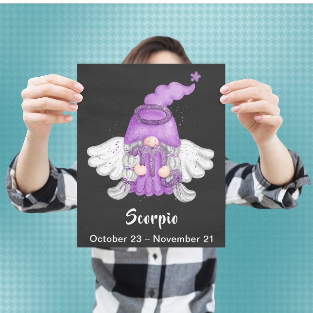 Gnome Skorpio Astrologie Signatur Engel 8" x 10 Po Poster (Gnome Scorpio Astrology Sign Angel 8 x 10 Poster)
