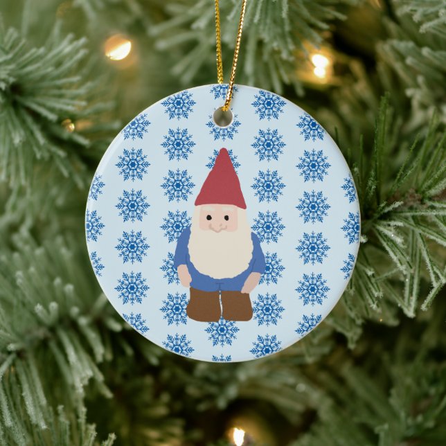 Gnome Snowflake Illustration Kunst, Dichtung und M Keramik Ornament (Baum)