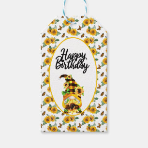 Gnome Sonnenblume Geburtstag Geschenkanhänger