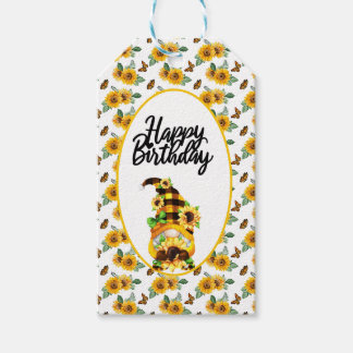 Gnome Sonnenblume Geburtstag Geschenkanhänger