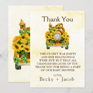 Gnome Sonnenblumen Bienen Babydusche Vielen Dank K Dankeskarte
